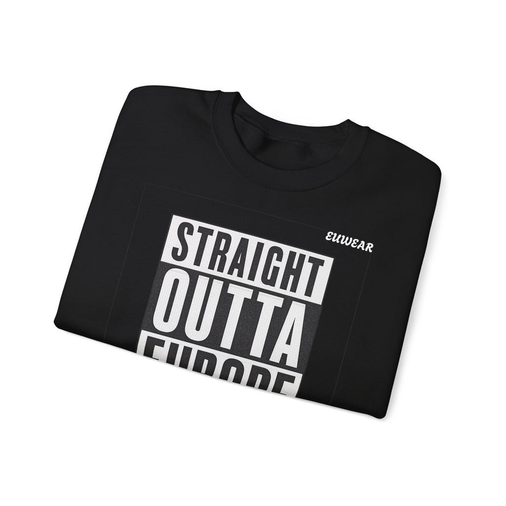 Straight Outta Europe Crewneck Sweatshirt Black EUWEAR