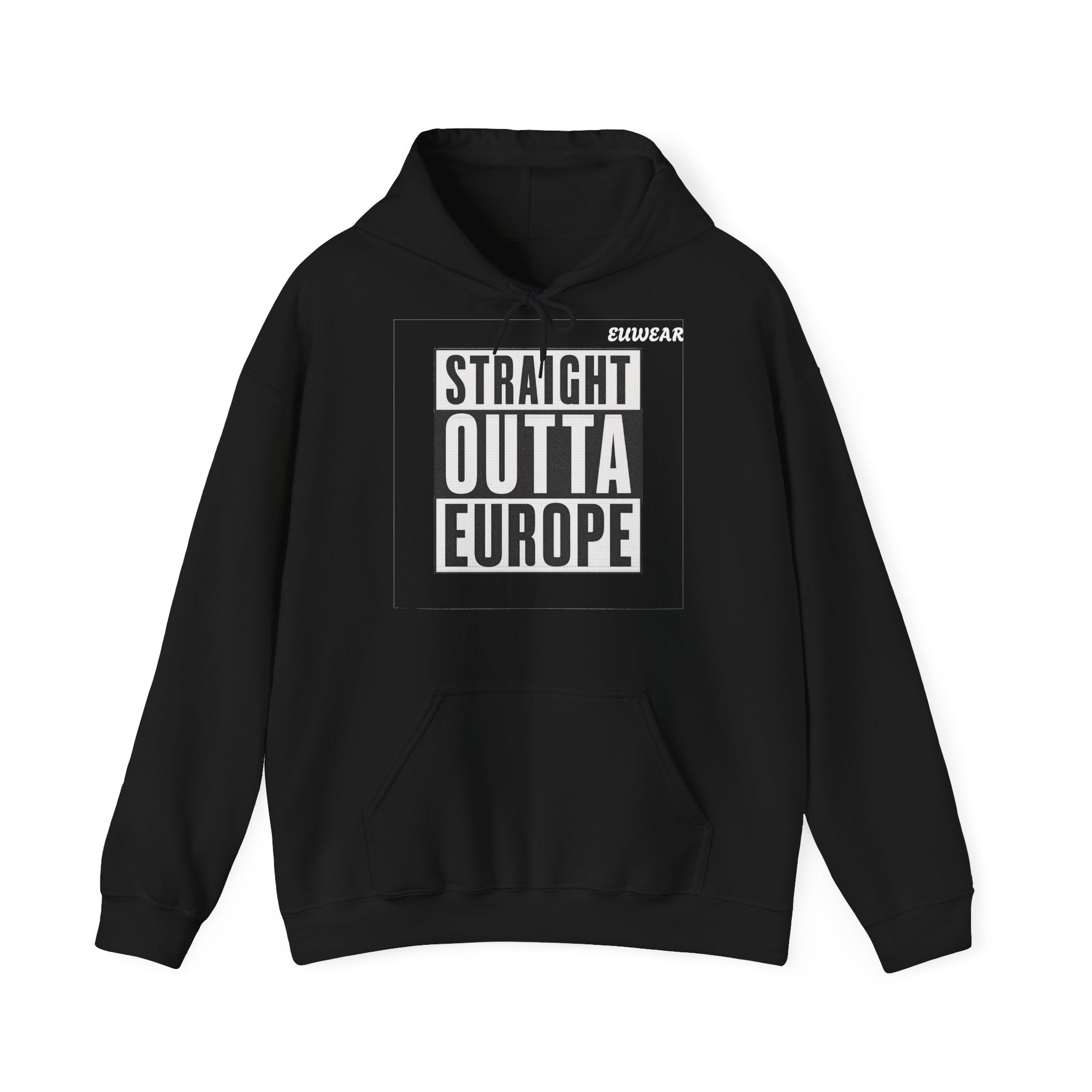 Straight Outta Europe Men's Hoodie Pullover Black EUWEAR