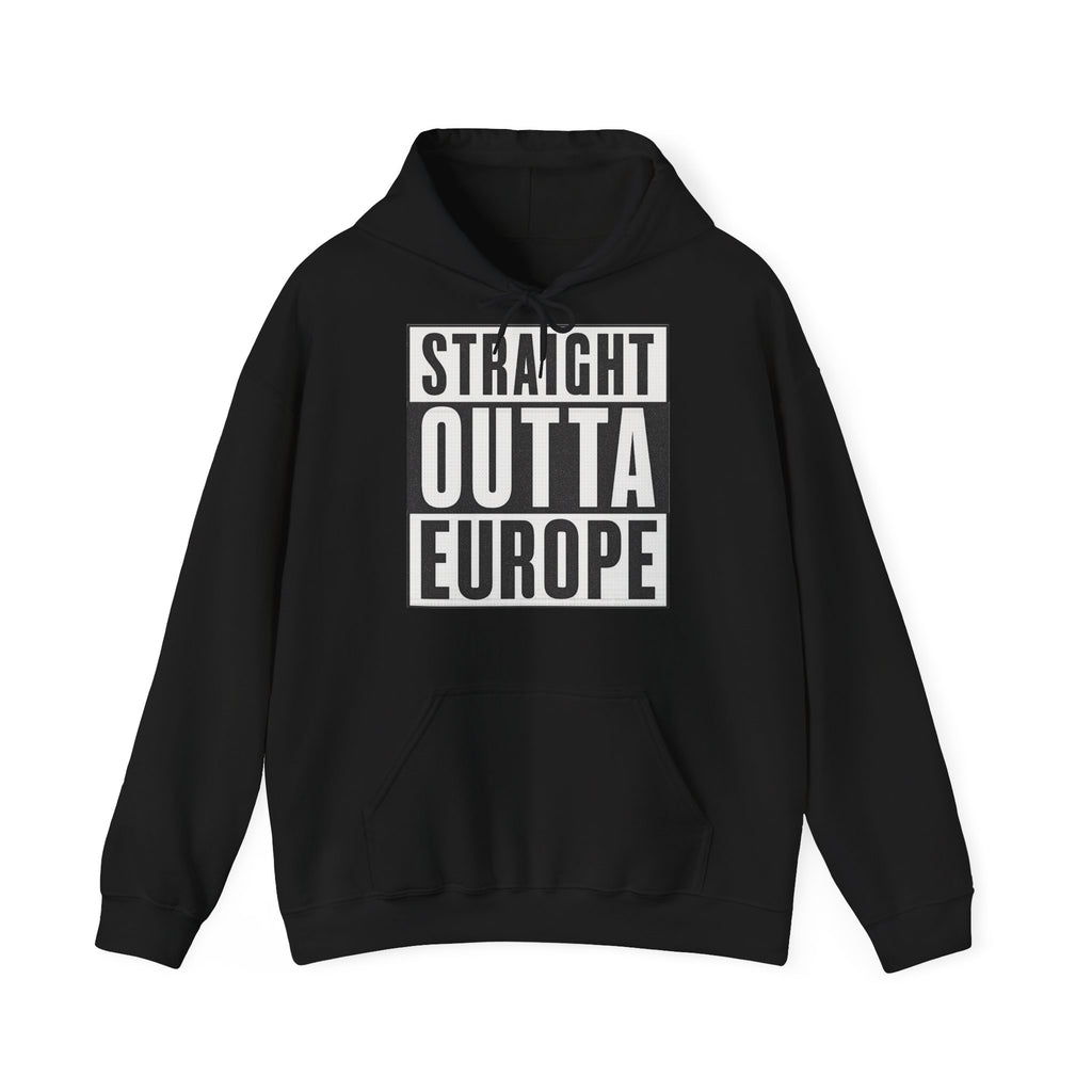 Straight Outta Europe Men's Hoodie Pullover Black EUWEAR