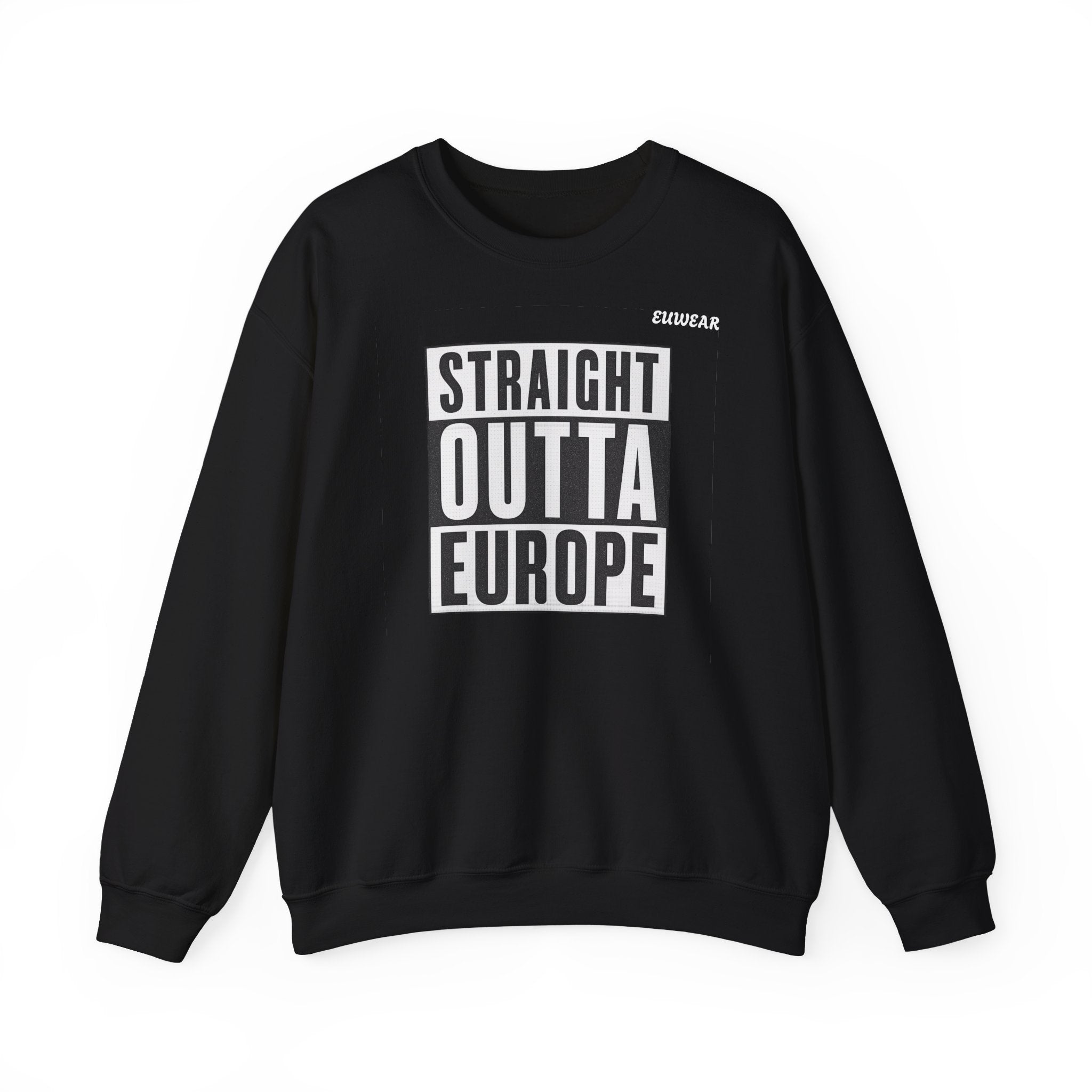 Straight Outta Europe Crewneck Sweatshirt Black EUWEAR