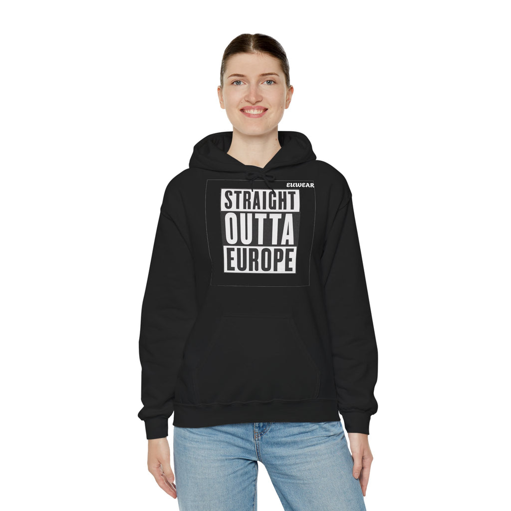 Straight Outta Europe Women's Hoodie Pullover Black EUWEAR