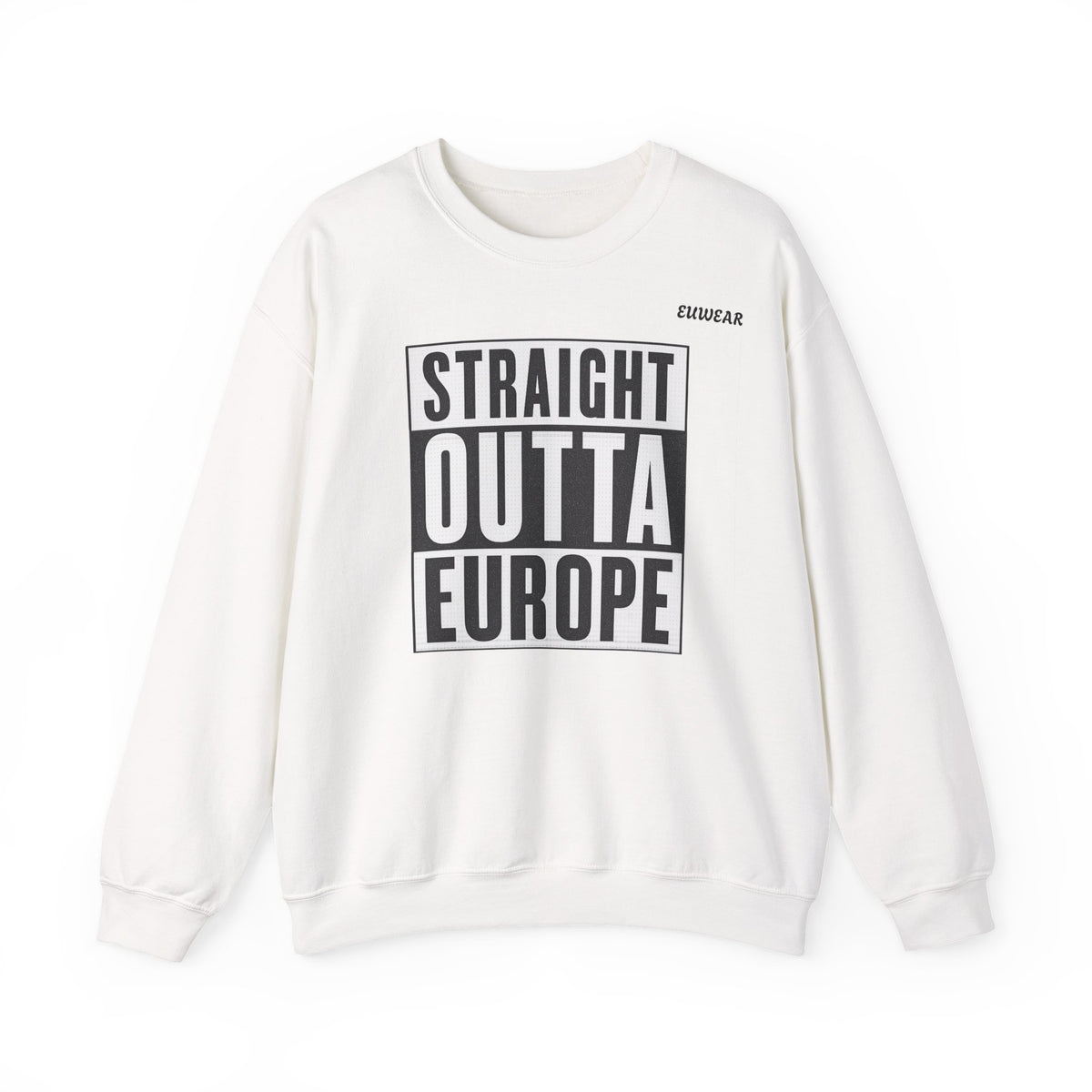 Straight Outta Europe Men's Crew neck Sweatshirt White EUWEAR