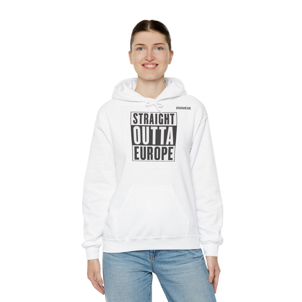 Straight Outta Europe Women's Hoodie Pullover White EUWEAR