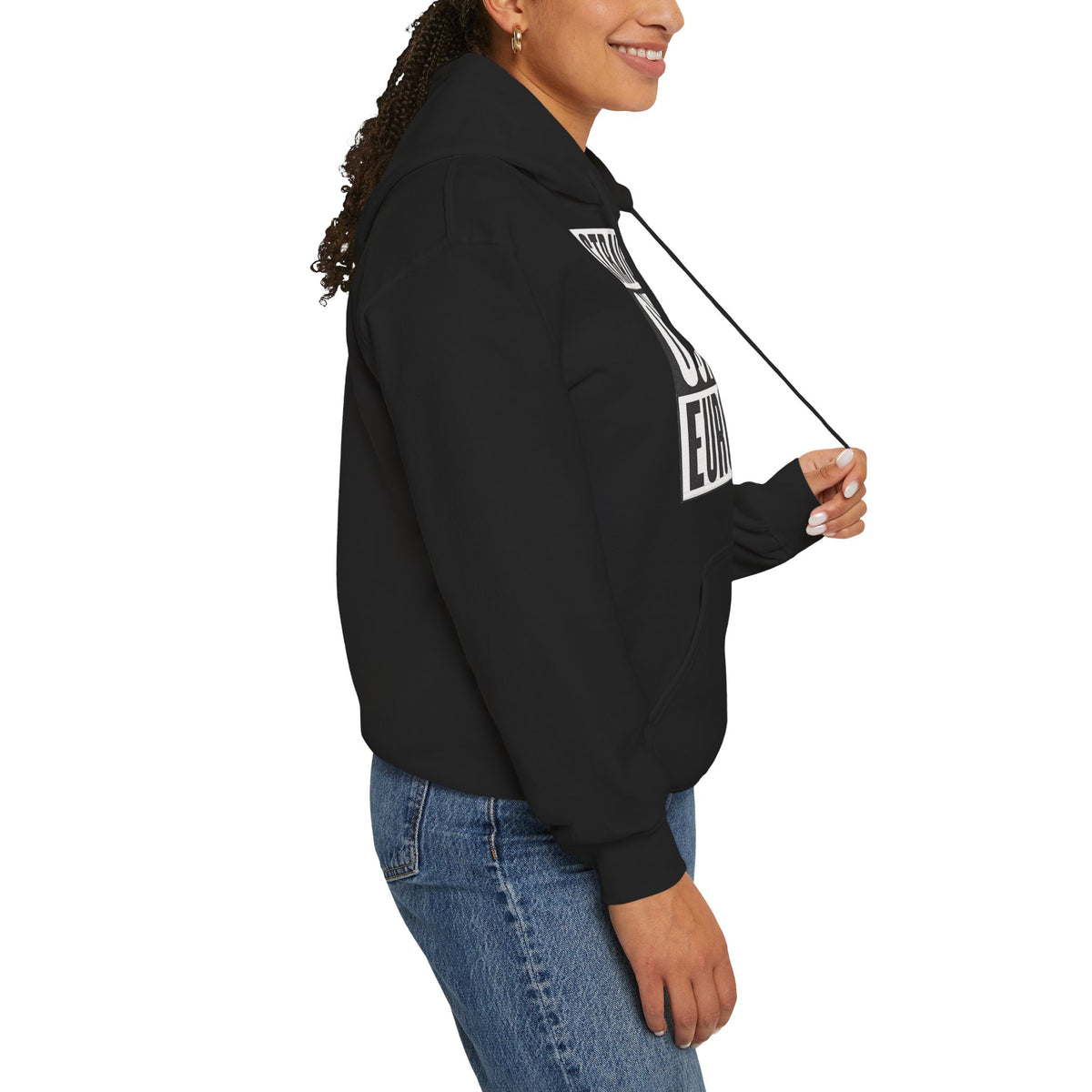 Sweat à capuche Femme "Straight Outta Europe" noir EUWEAR