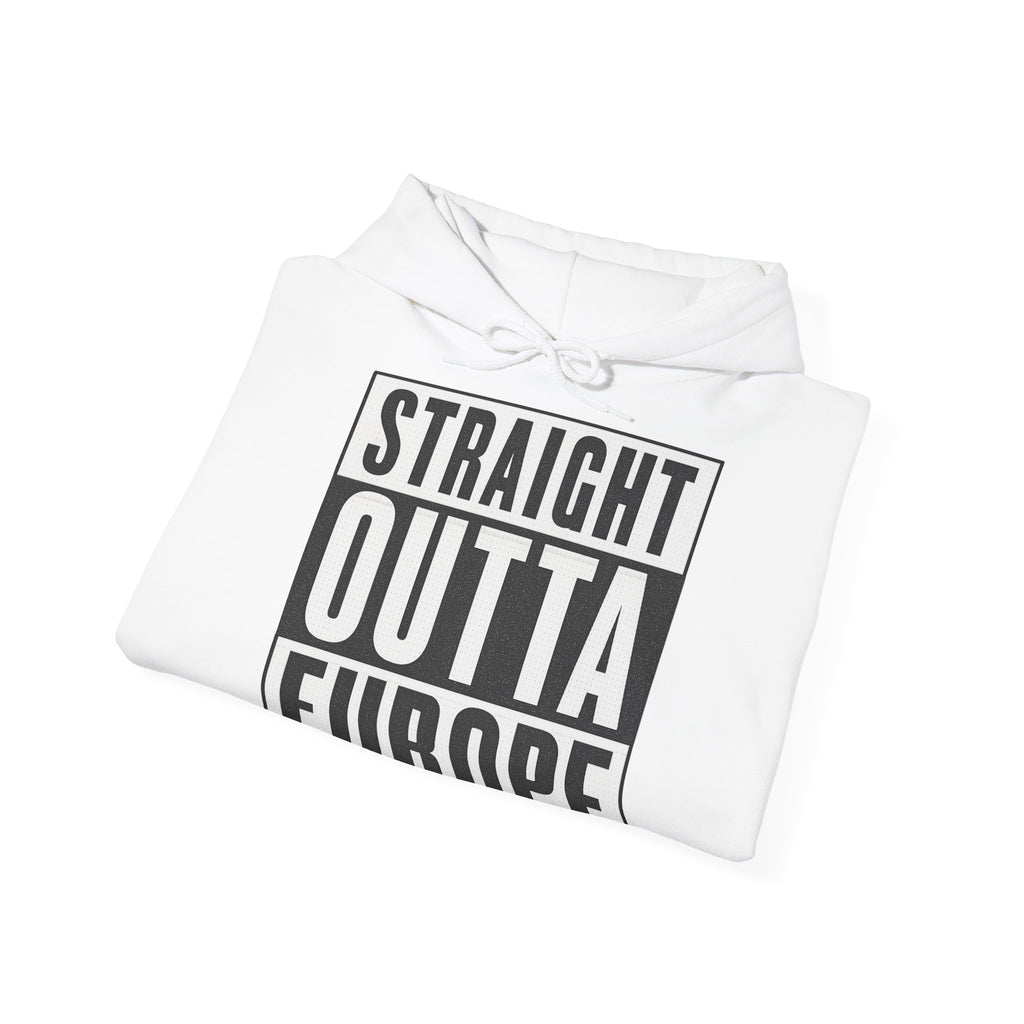 Straight Outta Europe Men's Hoodie Pullover White EUWEAR