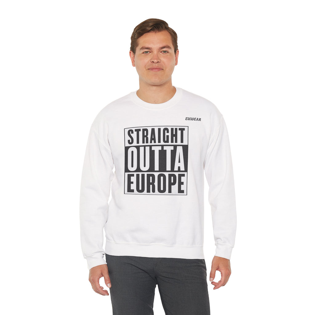 Straight Outta Europe Crewneck Sweatshirt White EUWEAR