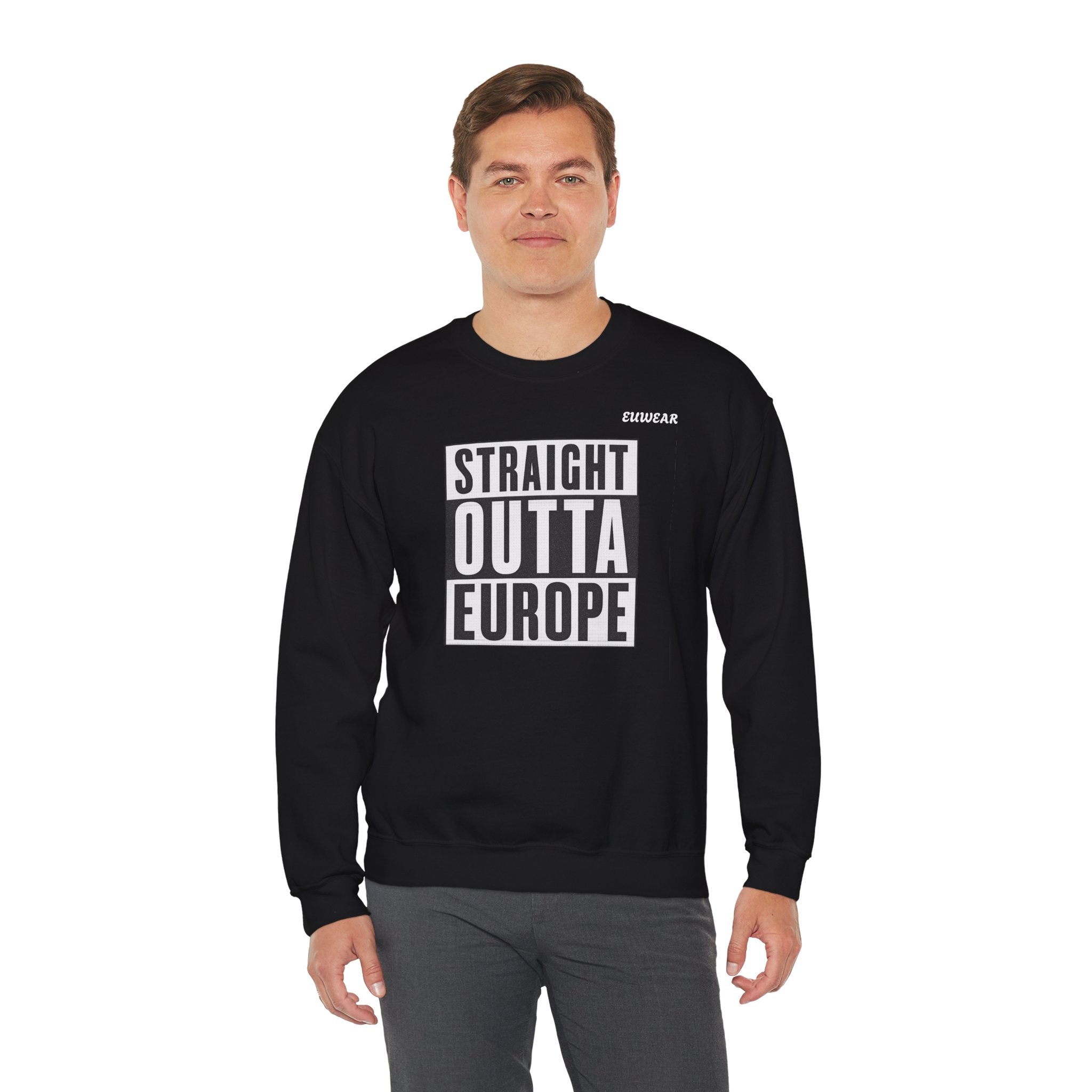 Straight Outta Europe Crewneck Sweatshirt Black EUWEAR