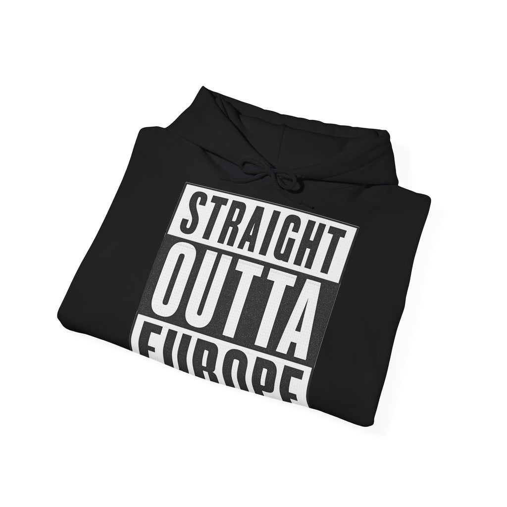 Straight Outta Europe Men's Hoodie Pullover Black EUWEAR