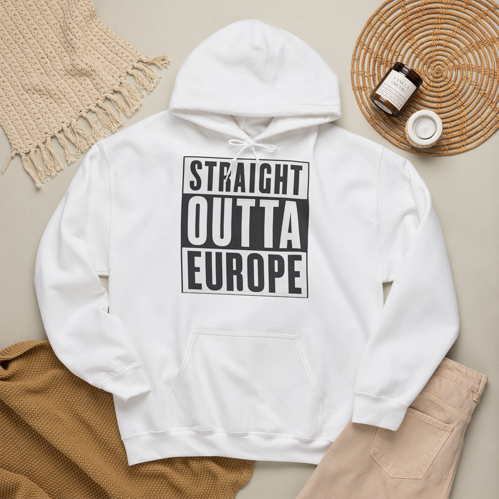 Sweat à capuche femme Straight Outta Europe Blanc EUWEAR