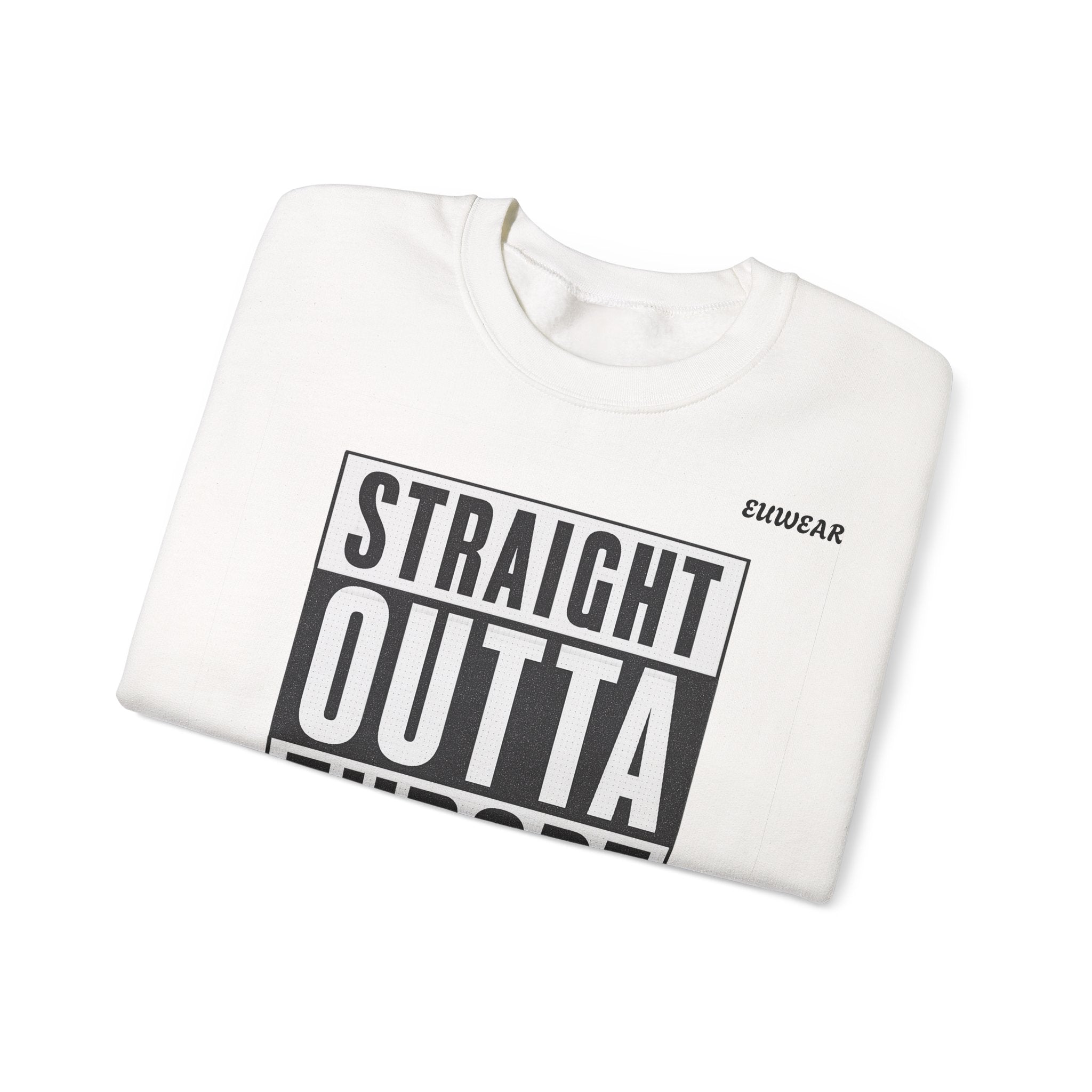 Straight Outta Europe Women's Crew neck Sweatshirt White EUWEAR