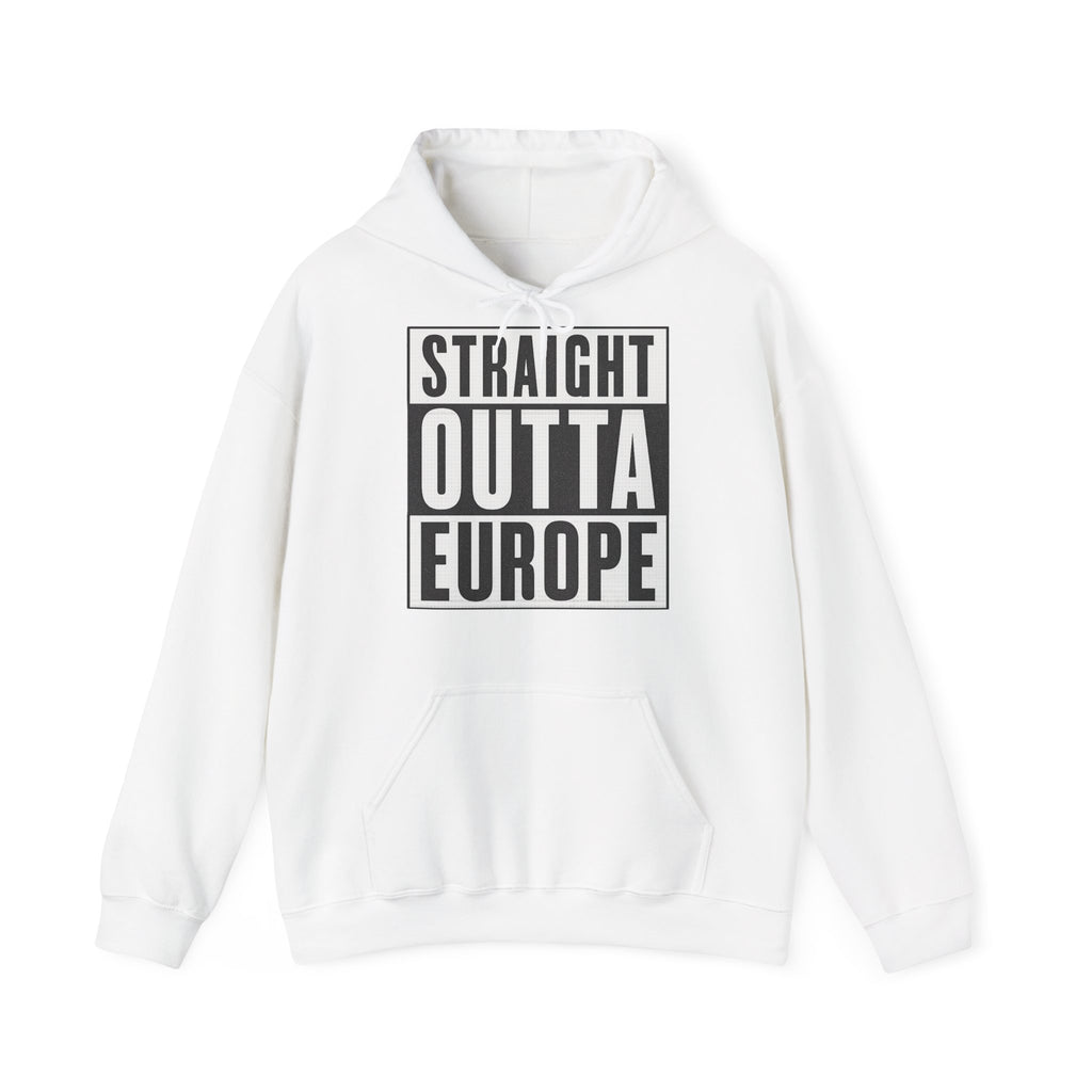 Straight Outta Europe Men's Hoodie Pullover White EUWEAR