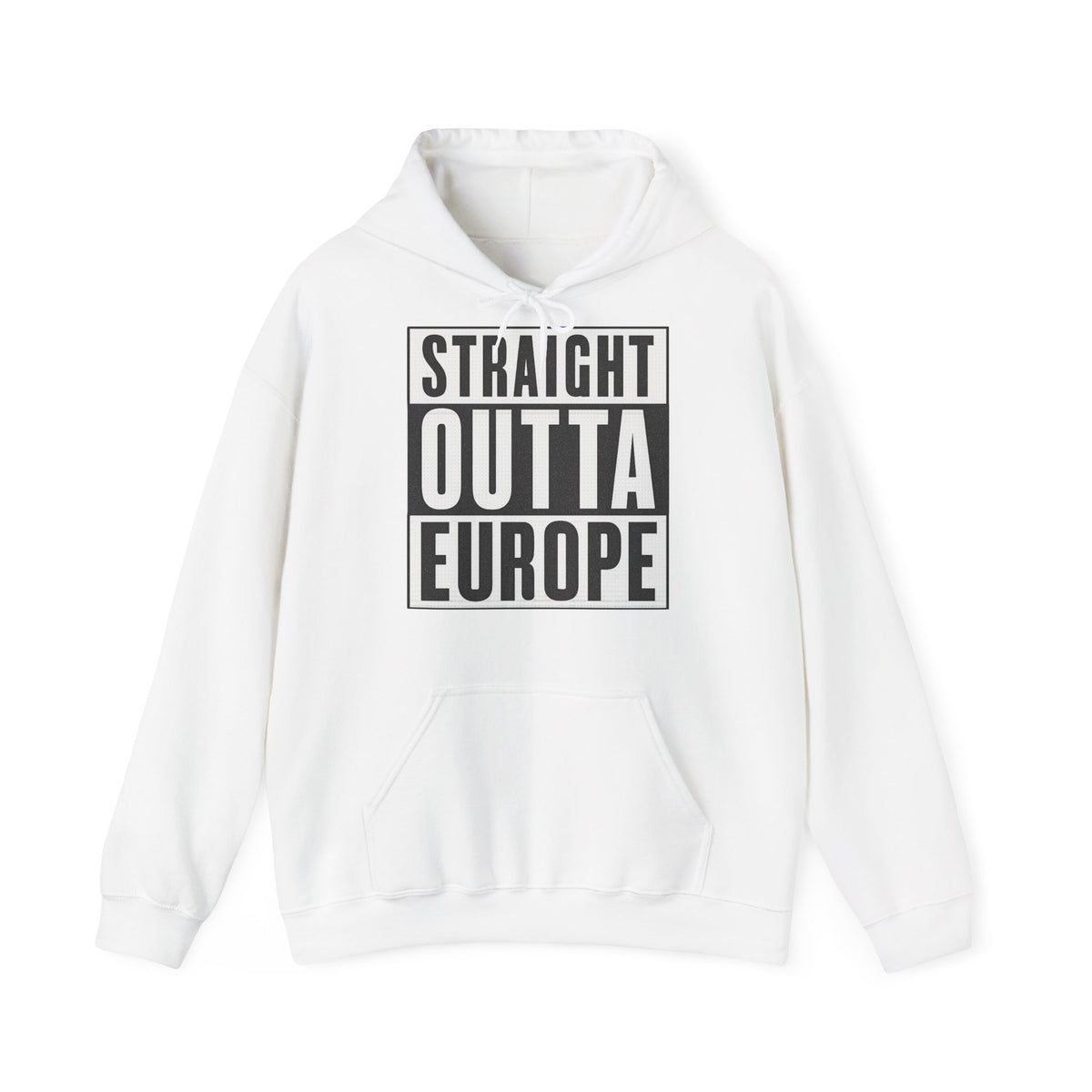 Straight Outta Europe Men's Hoodie Pullover White EUWEAR