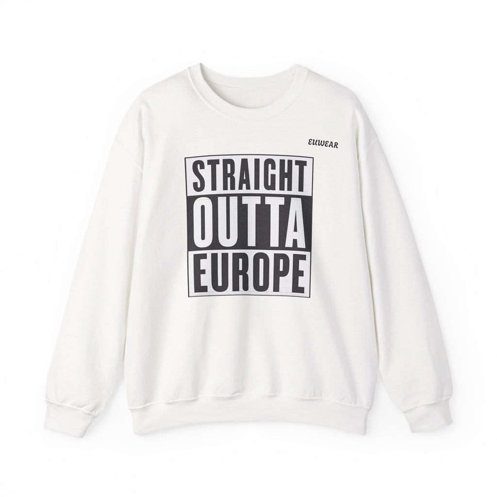 Straight Outta Europe Crewneck Sweatshirt White EUWEAR