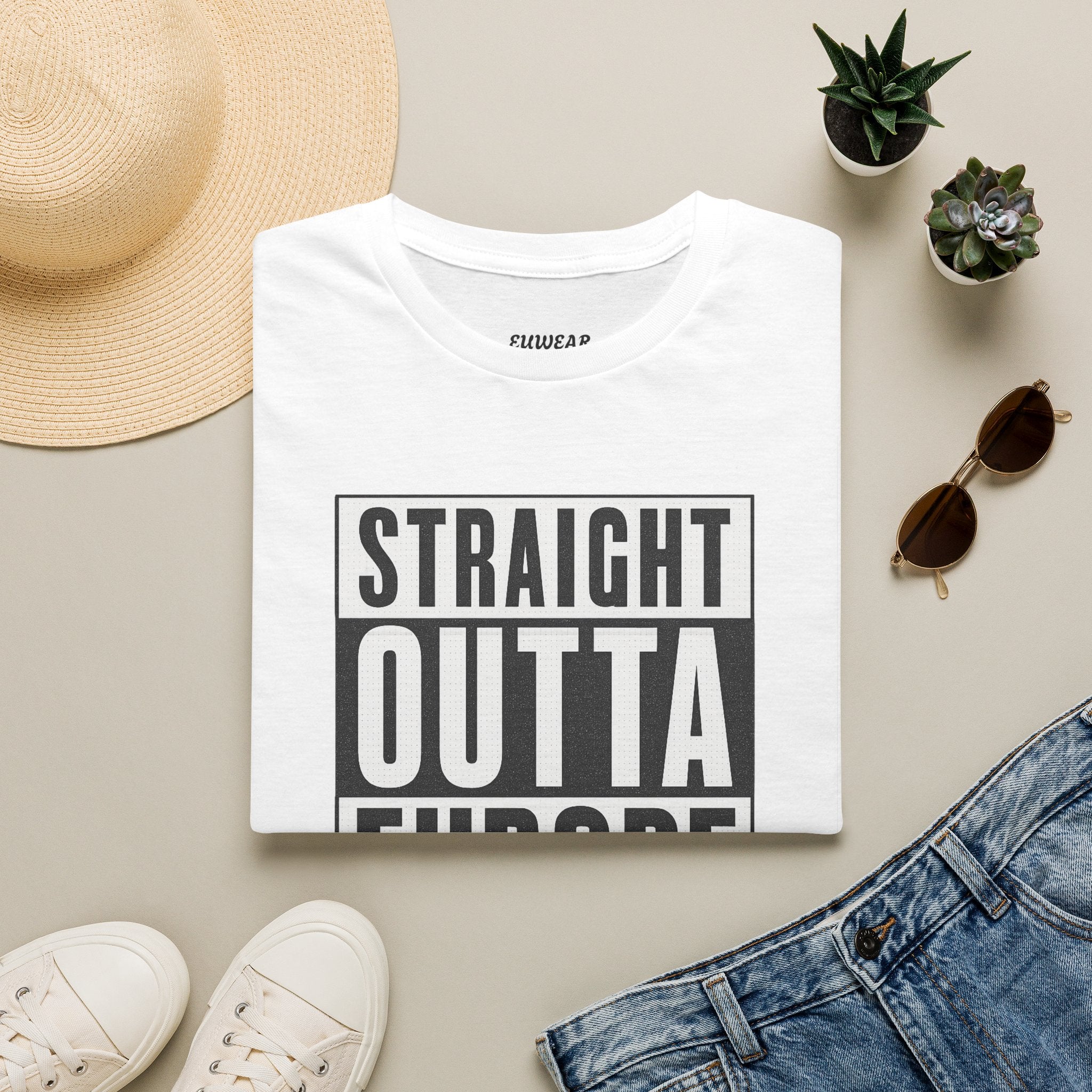 Straight Outta Europe Men's T-Shirt White EUWEAR