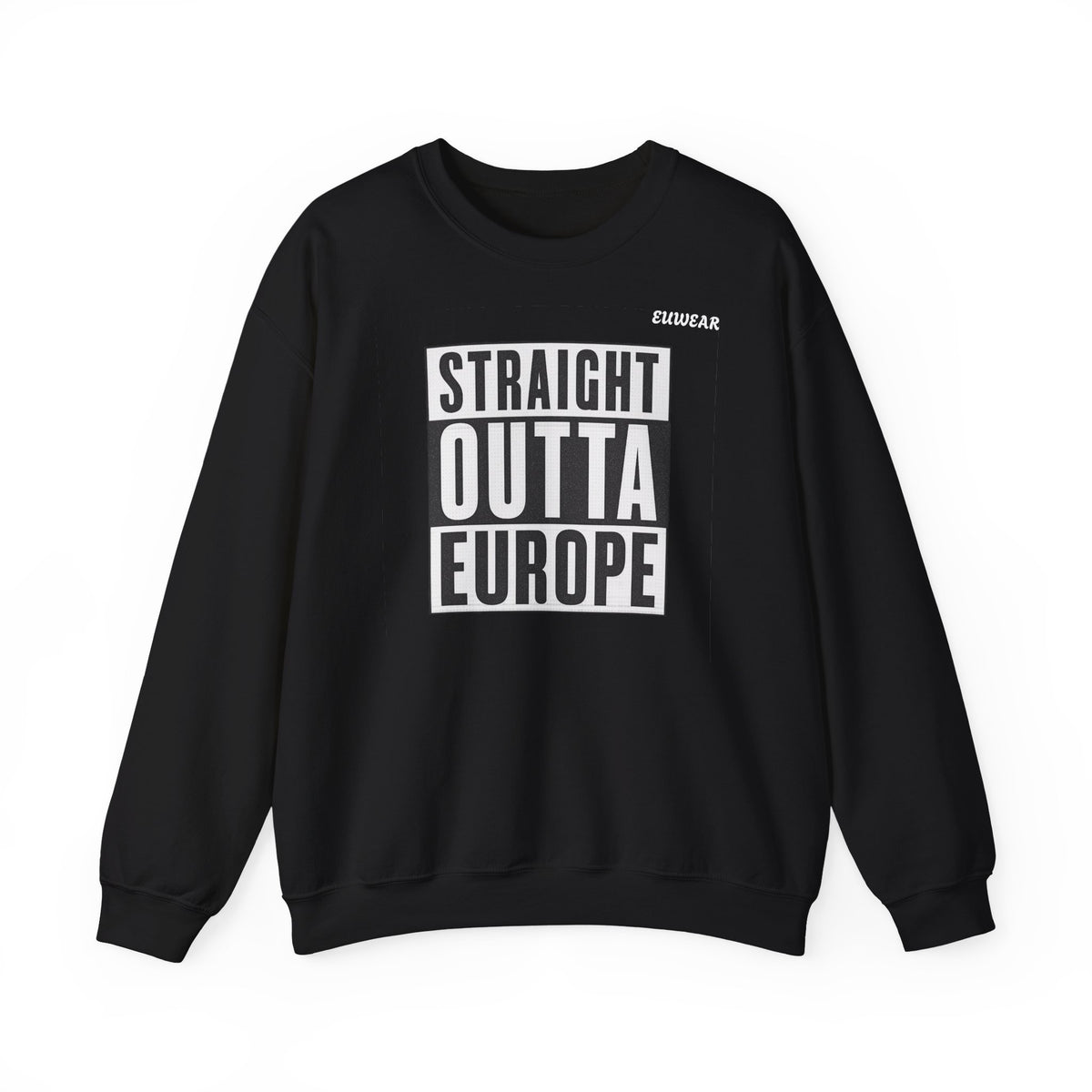 Straight Outta Europe Men's Crew neck Sweatshirt Black EUWEAR
